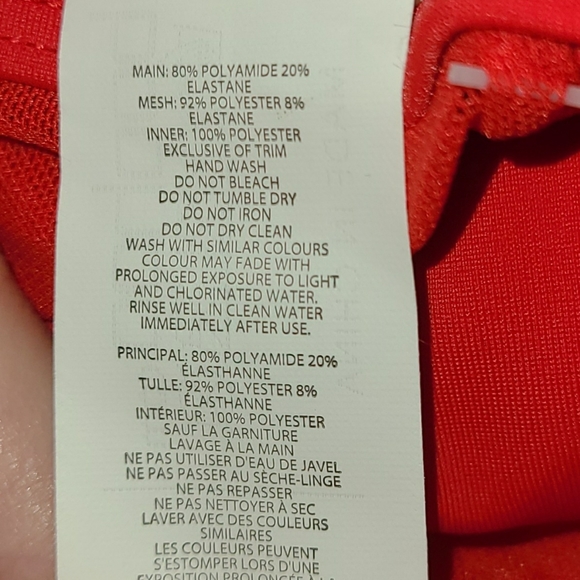 New Boohoo Sz 4 Mesh Insert Bikini Top Red - Picture 4 of 7